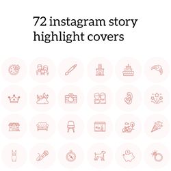 72 Pink Instagram Highlight Icons. Lifestyle Instagram Highlights Covers. Neutral Aesthetic Social Media Icons.