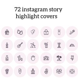 72 Pink Stylish Instagram Highlight Icons. Lifestyle Instagram Highlights Covers. Beautiful Social Media Icons.