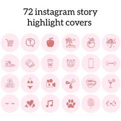 72 Pink Lifestyle Instagram Highlight Icons. Minimalism Instagram Highlights Covers. Beautiful Social Media Icons.