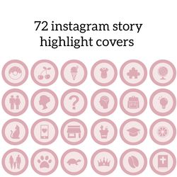 72 Pink Lifestyle Instagram Highlight Icons. Minimalism Instagram Highlights Covers. Beautiful Social Media Icons.