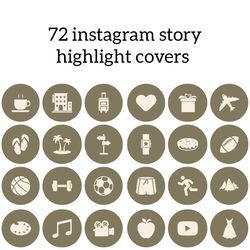 72  Lifestyle Instagram Highlight Icons. Stylish Instagram Highlights Covers. Minimalism Social Media Icons.