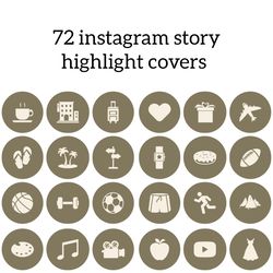 72  lifestyle instagram highlight icons. stylish instagram highlights covers. minimalism social media icons.