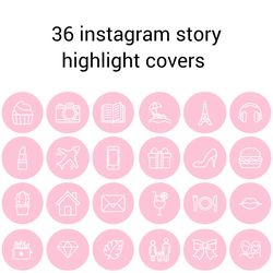 36 Pink and White Lifestyle Instagram Highlight Icons. Minimalism Instagram Highlights Covers.  Social Media Icons.