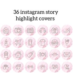 36 Pink and Silver Lifestyle Instagram Highlight Icons. Minimalism Instagram Highlights Covers. Grey Icons.