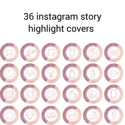 36 Pink Lifestyle Instagram Highlight Icons. Minimalism Instagram Highlights Covers.  Beautiful Icons.