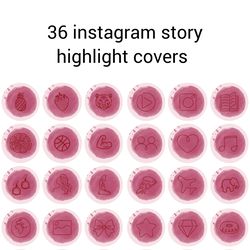 36 pink lifestyle instagram highlight icons. minimalism instagram highlights covers.  beautiful icons.