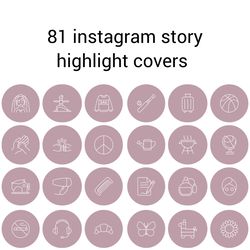 81 Pink and White Lifestyle Instagram Highlight Icons. Minimalism Instagram Highlights Covers.  Beautiful Icons.