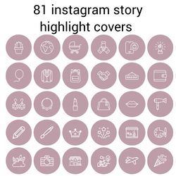81 pink and white lifestyle instagram highlight icons. minimalism instagram highlights covers.  beautiful icons.