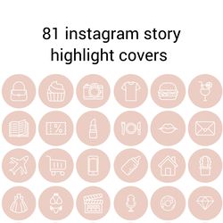 81 Pink Lifestyle Instagram Highlight Icons. Minimalism Instagram Highlights Covers. Beautiful Icons.