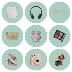 24 retro green instagram highlight icons. vintage instagram highlights covers. butterfly icons.