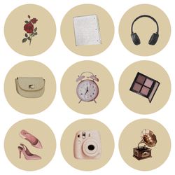 24 Retro Beige Instagram Highlight Icons. Vintage Instagram Highlights Covers. Butterfly Icons.