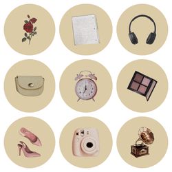 24 retro beige instagram highlight icons. vintage instagram highlights covers. butterfly icons.