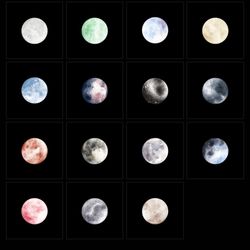 15 moon black instagram highlight covers. Moon color social media icons. Digital download.