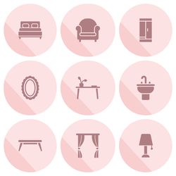 18 pink furniture instagram story highlight covers. Lifestyle social media icons. Digital download.
