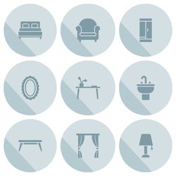 18 grey furniture instagram story highlight covers. lifestyle social media icons. digital download.