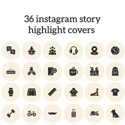 36 mens icons for your beautiful instagram. Style beige mens instagram highlight covers. Digital download.