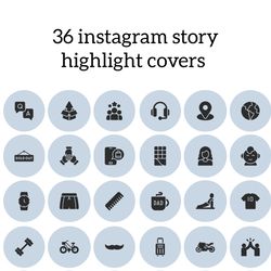 36 mens icons for your beautiful instagram. style blue mens instagram highlight covers. digital download.