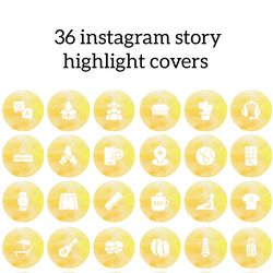 36 mens icons for your beautiful instagram. style yellow mens instagram highlight covers. digital download.