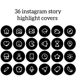 36 Black and White Lifestyle Instagram Highlight Icons. Minimalism Instagram Highlights Covers. Beautiful Icons