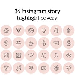 36 Beige Lifestyle Instagram Highlight Icons. Sketch Instagram Highlights Covers. Beautiful Story Covers.