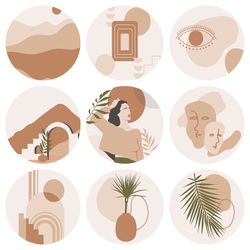 9 bohemian instagram highlight icons. beige instagram highlights images. boho instagram highlights icons