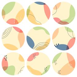 9 colors instagram highlight icons. bright instagram highlights images. beautiful instagram highlights icons