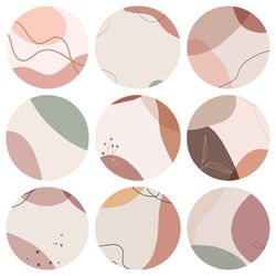 9 colors instagram highlight icons. bright instagram highlights images. abstract instagram highlights icons