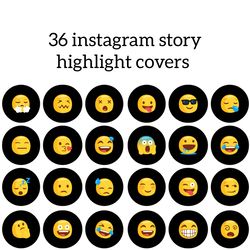 36 Emotions Instagram Highlight Icons. Black Instagram Highlights Images. Cute Instagram Highlights Covers
