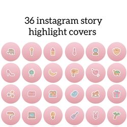 36 Colors Instagram Highlight Icons. Pink Instagram Highlights Images. Cute Instagram Highlights Covers