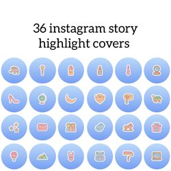 36 Colors Instagram Highlight Icons. Blue Instagram Highlights Images. Cute Instagram Highlights Covers