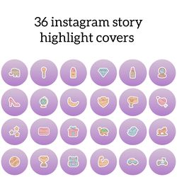 36 Colors Instagram Highlight Icons. Purple Instagram Highlights Images. Cute Instagram Highlights Covers