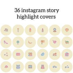 36 Colors Instagram Highlight Icons. Beige Instagram Highlights Images. Cute Instagram Highlights Covers