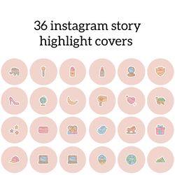 36 Colors Instagram Highlight Icons. Pink Instagram Highlights Images. Bright Instagram Highlights Covers