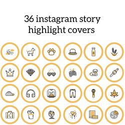 36 Mustard Instagram Highlight Icons. Yellow Instagram Highlights Images. Lifestyle Instagram Highlights Covers