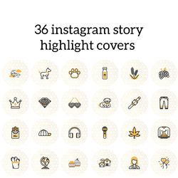 36 Mustard Instagram Highlight Icons. Cute Instagram Highlights Images. Lifestyle Instagram Highlights Covers