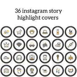 36 Mustard Instagram Highlight Icons. Black Instagram Highlights Images. Lifestyle Instagram Highlights Covers