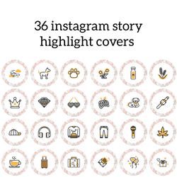 36 Mustard Instagram Highlight Icons. Pink Instagram Highlights Images. Lifestyle Instagram Highlights Covers