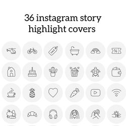 36 Lifestyle Instagram Highlight Icons. Grey Instagram Highlights Images. Minimalism Instagram Highlights Covers