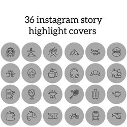 36 Lifestyle Instagram Highlight Icons. Grey Instagram Highlights Images. Beautiful Instagram Highlights Covers