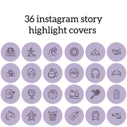 36 Purple Instagram Highlight Icons. Lifestyle Instagram Highlights Images. Stylish Instagram Highlights Covers