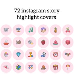 36 Hand Drawn Instagram Highlight Icons. Lifestyle Pink Instagram Highlights Images. Bright Instagram Highlights Covers