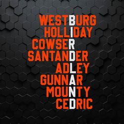 Westburg Holliday Cowser Baltimore Players Name SVG