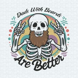 retro skeleton dads with beards are better svg