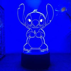Cartoon Stitch Figurine 3D LED Light Children LED Night Light USB LED Table Lamp for Bedroom Decoration Chirstmas Gift