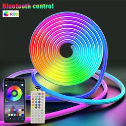 RGB Neon Lights 5m 10m 15m with App Remote Control Flexible 108Leds Waterproof with Remote Controller for Outdoor