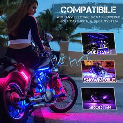 RGB LED Atmosphere Ambient Light Kit W/ APP Music Control Flexible Waterproof Neon Strip For Car Motorcycle Decorative