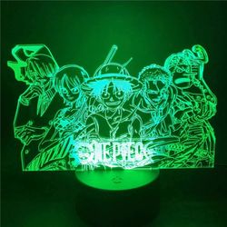 One Piece Luffy Nami Sanji Zoro Chopper 3D Led ANIME LAMP Nightlights 7 Color Changing Lampara For Christmas Gift