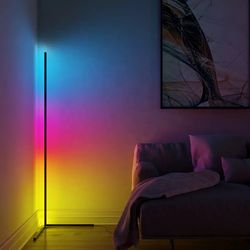 Smart RGB Dream Color Floor Lamp with Music Sync Modern 16 Million Color Changing Standing Mood Light with APP & Remote