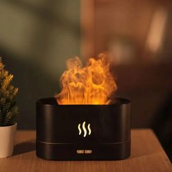 Perfume Humidifier Ultrasonic Air Humidifier With LED Lighting Simulation Colorful Flame Fragrance Essential Oil Flame