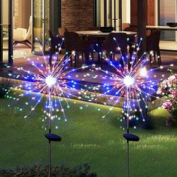 LED Solar Power Firework Lights Garden Decoration Fairy Lights Waterproof Outdoor Dandelion Lawn Lamp for Patio Garden